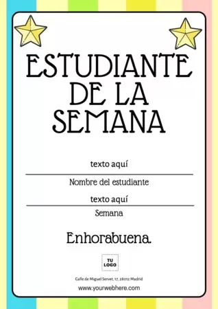 Edita un diseño del estudiante de la semana