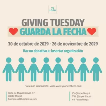 Edita un diseño de Giving Tuesday