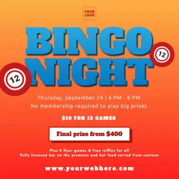 Create a Bingo Night flyer or poster online