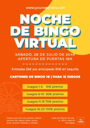 Edita un folleto de noches de juegos