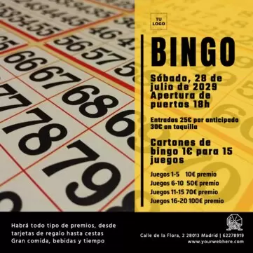 Edita un diseño para noches de bingo