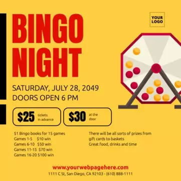 Edita il design di una bingo night