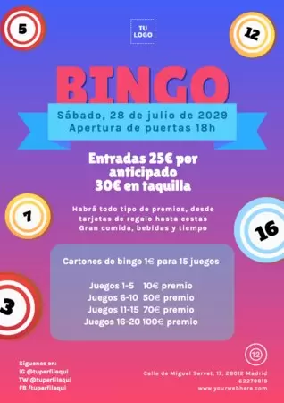 Edita un folleto de noches de juegos