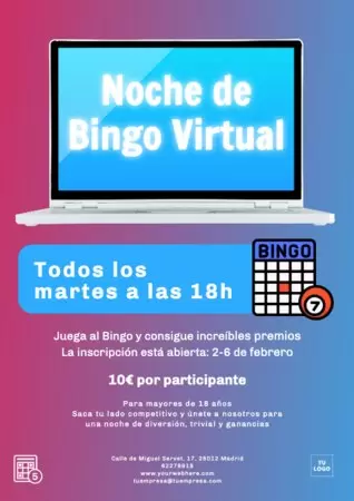 Edita un folleto de noches de juegos