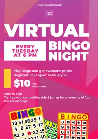 Bearbeite eine Vorlage für Bingo Abende