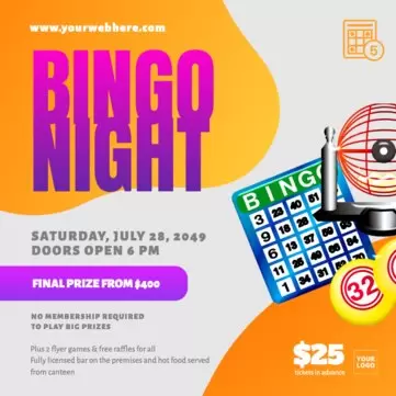 Edite um layout para noites de bingo