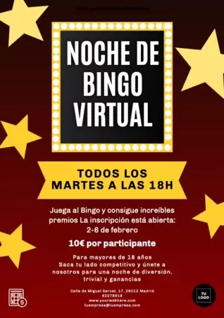 Edita un folleto de noches de juegos