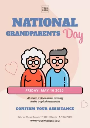 Edite um design de dia dos avós