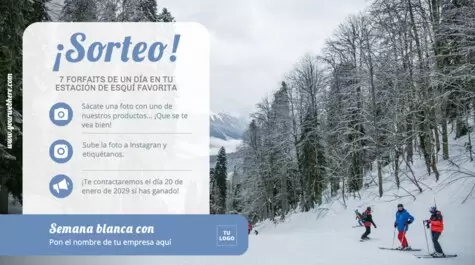Edita un folleto para un viaje de esquí