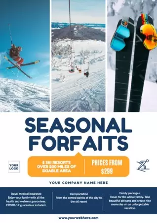 Edytuj plakat narciarski i śnieżny