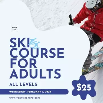 Edytuj plakat narciarski i śnieżny