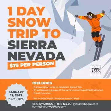 Modifier une affiche de ski et de neige