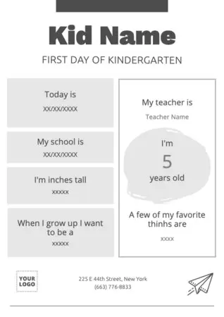 Een bord voor de eerste schooldag bewerken
