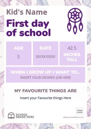 Modifica un cartello per il primo giorno di scuola