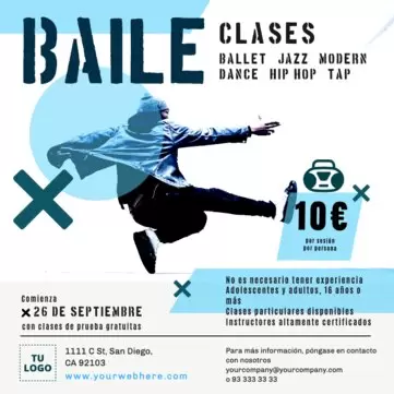 Edita diseños de clases de baile