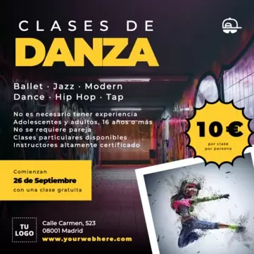 Edita diseños de clases de baile