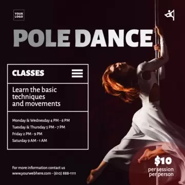 Bearbeite ein Design für Tanzkurse