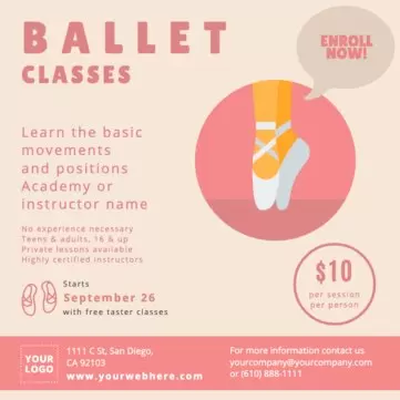 Editar um design de aula de dança