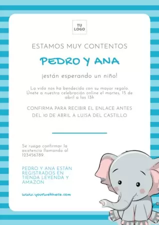 Edita una tarjeta de invitación para Baby Shower