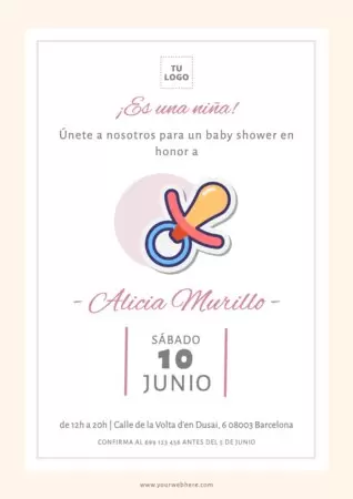 Edita una tarjeta de invitación para Baby Shower