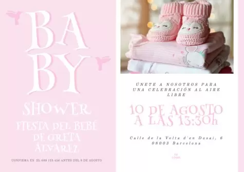 Edita una tarjeta de invitación para Baby Shower