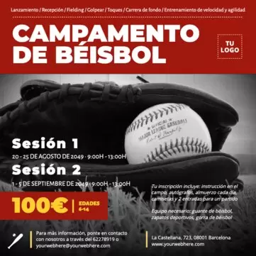 Edita un diseño de béisbol