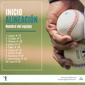 Edita un diseño de béisbol