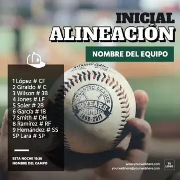 Edita un diseño de béisbol