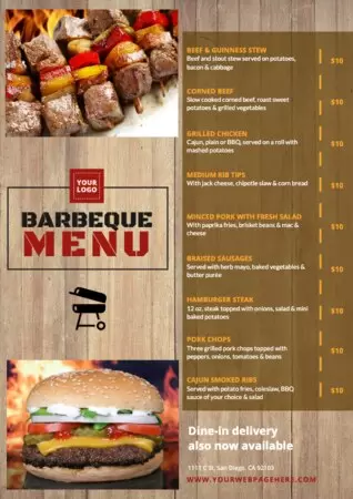 Edit a BBQ menu design
