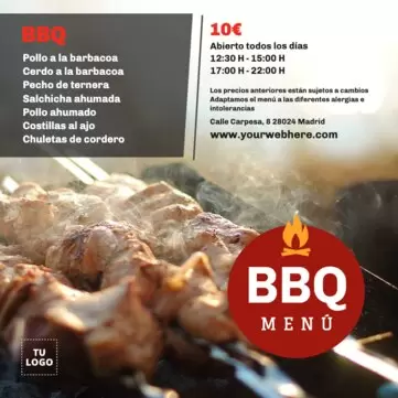 Edita un menú BBQ