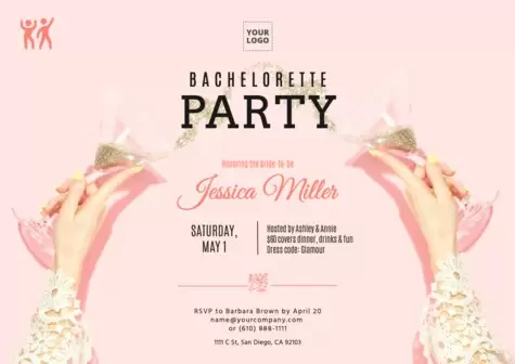 Edit a bachelorette party invitation