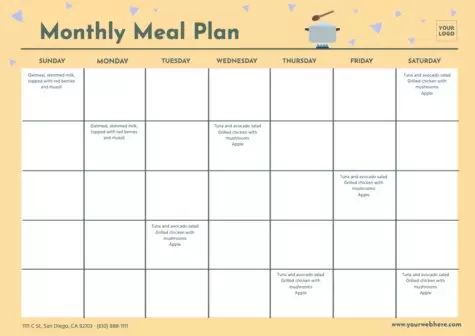 Edytuj miesięczny plan posiłków