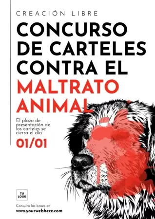 Edita un póster de maltrato animal