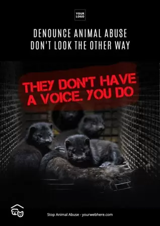 Editar um cartaz sobre o abuso de animais