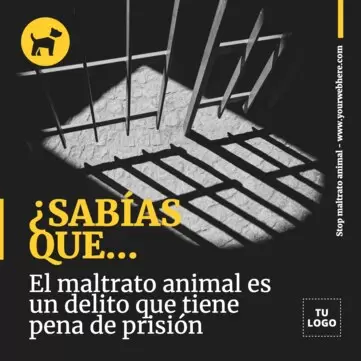 Edita un póster de maltrato animal