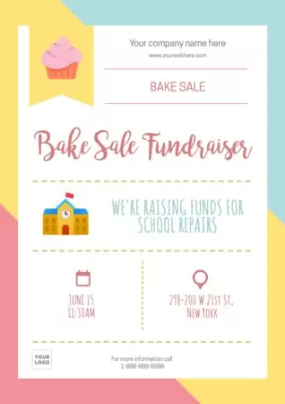 Modifier une affiche de vente de charité de pâtisseries 