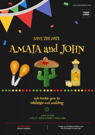 Editar um convite para uma festa mexicana
