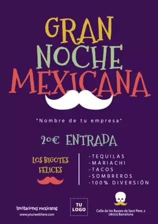 Edita una invitación a fiesta mexicana