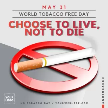 Publicar um desenho do Dia da Conscientização sobre o Tabaco