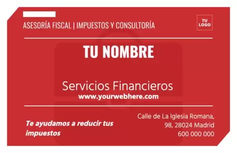 Edita un flyer para servicios financieros