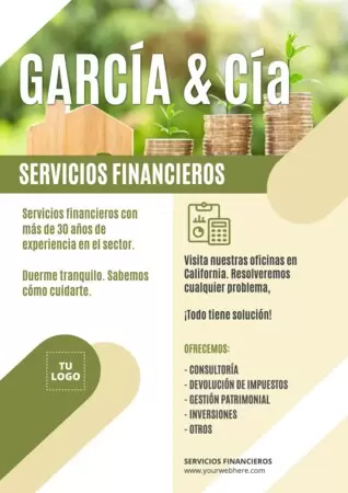 Edita un flyer para servicios financieros