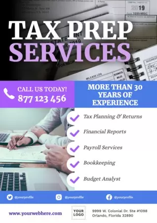 Editar um folheto para serviços financeiros