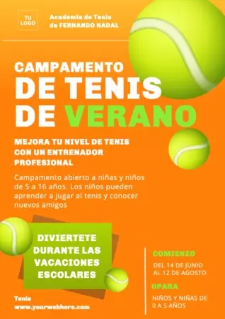 Edita un cartel para tu club de Tenis