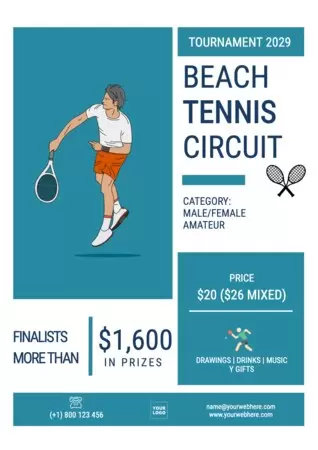 Edite um pôster para seu Clube de Tênis