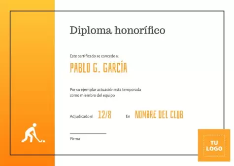 Edita un diploma deportivo