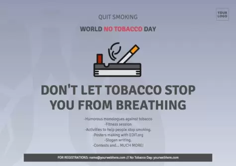 Publicar um desenho do Dia da Conscientização sobre o Tabaco