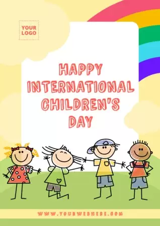 Happy children day logo 591280 Vector Art at Vecteezy