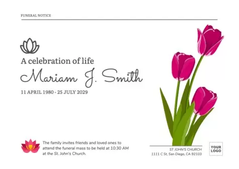 Eine Nachrufkarte bearbeiten