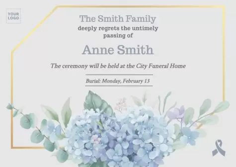 Eine Nachrufkarte bearbeiten