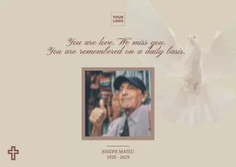 Eine Nachrufkarte bearbeiten